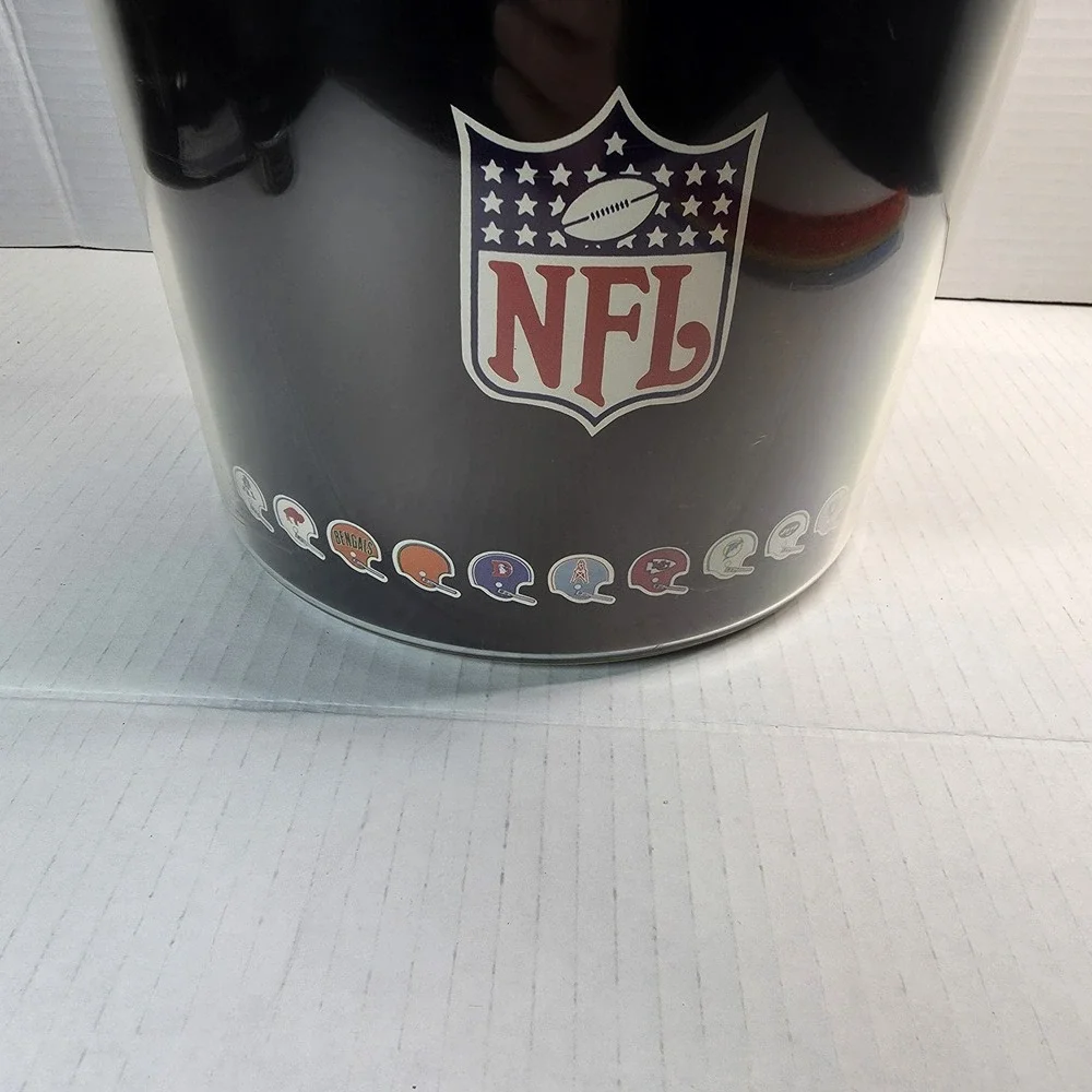 VTG 1970s NFL Ice Bucket Thermo-Serv West Bend Black Plastic 28 Team‎ Logos USA